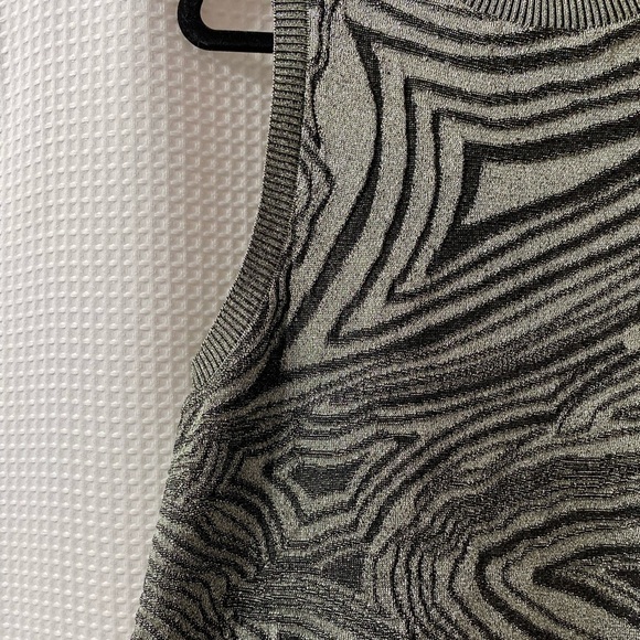 NWT Anthro Metallic Sleeveless Mock-Neck Sweater Mini Dress - Picture 5 of 11